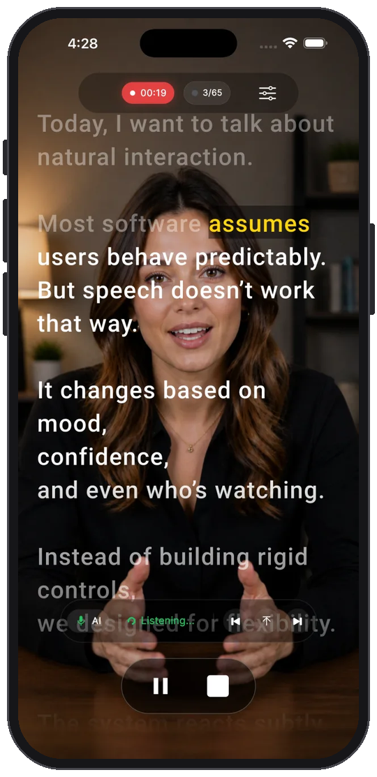 VoiceSync AI app interface